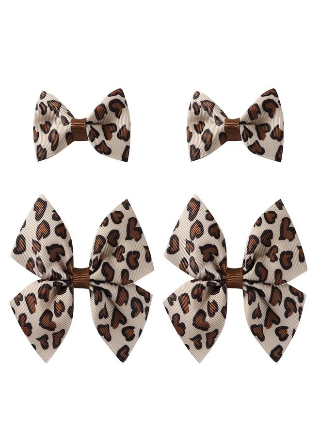 Fancheer 4Pcs Leopard Hair Bow Clips Girls Women Cheetah Print Hair Accessories - Image 1